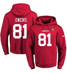 NFL Men's Nike San Francisco 49ers #81 Terrell Owens Red Name & Number Pullover Hoodie