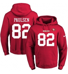 NFL Men's Nike San Francisco 49ers #82 Logan Paulsen Red Name & Number Pullover Hoodie