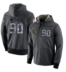 NFL Men's Nike San Francisco 49ers #90 Earl Mitchell Stitched Black Anthracite Salute to Service Player Performance Hoodie