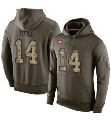 NFL Nike San Francisco 49ers #14 Y.A. Tittle Green Salute To Service Men's Pullover Hoodie