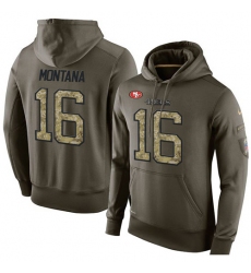 NFL Nike San Francisco 49ers #16 Joe Montana Green Salute To Service Men's Pullover Hoodie