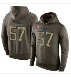 NFL Nike San Francisco 49ers #57 Eli Harold Green Salute To Service Men's Pullover Hoodie