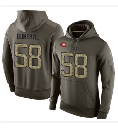 NFL Nike San Francisco 49ers #58 Elvis Dumervil Green Salute To Service Men's Pullover Hoodie