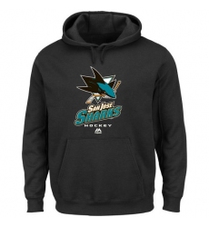 NHL Men's Majestic San Jose Sharks Critical Victory VIII Pullover Hoodie - Black