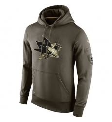 NHL Men's San Jose Sharks Nike Olive Salute To Service KO Performance Hoodie