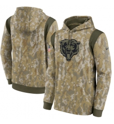 Men's Chicago Bears Nike Camo 2021 Salute To Service Therma Performance Pullover Hoodie