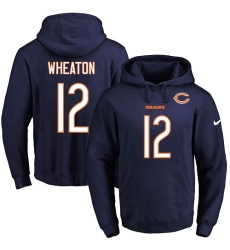 NFL Men's Nike Chicago Bears #12 Markus Wheaton Navy Blue Name & Number Pullover Hoodie