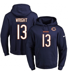 NFL Men's Nike Chicago Bears #13 Kendall Wright Navy Blue Name & Number Pullover Hoodie