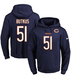 NFL Men's Nike Chicago Bears #51 Dick Butkus Navy Blue Name & Number Pullover Hoodie