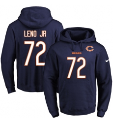 NFL Men's Nike Chicago Bears #72 Charles Leno Navy Blue Name & Number Pullover Hoodie