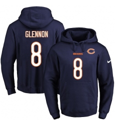 NFL Men's Nike Chicago Bears #8 Mike Glennon Navy Blue Name & Number Pullover Hoodie