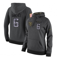 NFL Women's Nike Chicago Bears #6 Mark Sanchez Stitched Black Anthracite Salute to Service Player Performance Hoodie