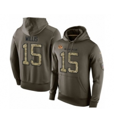 Football Men's Cincinnati Bengals #15 Damion Willis Green Salute To Service Pullover Hoodie