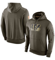 NFL Men's Cincinnati Bengals Nike Olive Salute To Service KO Performance Hoodie