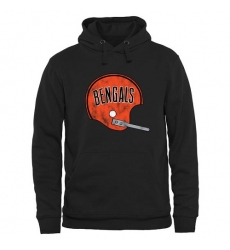 NFL Men's Cincinnati Bengals Pro Line Black Throwback Logo Pullover Hoodie