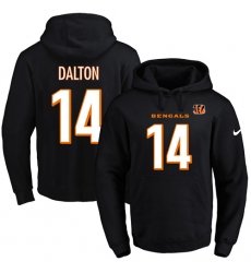 NFL Men's Nike Cincinnati Bengals #14 Andy Dalton Black Name & Number Pullover Hoodie