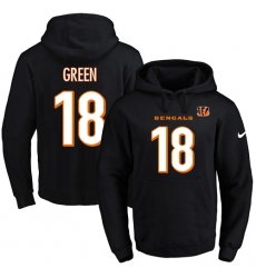 NFL Men's Nike Cincinnati Bengals #18 A.J. Green Black Name & Number Pullover Hoodie