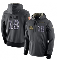 NFL Men's Nike Cincinnati Bengals #18 A.J. Green Stitched Black Anthracite Salute to Service Player Performance Hoodie