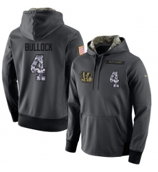 NFL Men's Nike Cincinnati Bengals #4 Randy Bullock Stitched Black Anthracite Salute to Service Player Performance Hoodie