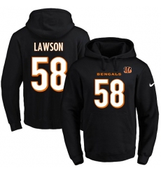 NFL Men's Nike Cincinnati Bengals #58 Carl Lawson Black Name & Number Pullover Hoodie