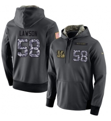 NFL Men's Nike Cincinnati Bengals #58 Carl Lawson Stitched Black Anthracite Salute to Service Player Performance Hoodie