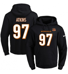 NFL Men's Nike Cincinnati Bengals #97 Geno Atkins Black Name & Number Pullover Hoodie