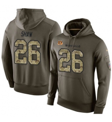 NFL Nike Cincinnati Bengals #26 Josh Shaw Green Salute To Service Men's Pullover Hoodie