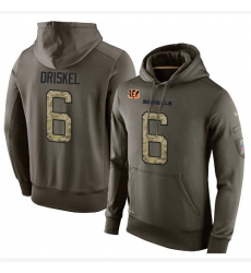 NFL Nike Cincinnati Bengals #6 Jeff Driskel Green Salute To Service Men's Pullover Hoodie