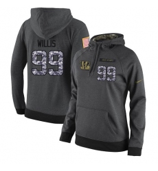 NFL Women's Nike Cincinnati Bengals #99 Jordan Willis Stitched Black Anthracite Salute to Service Player Performance Hoodie