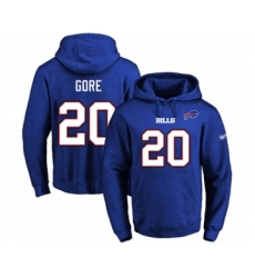 Football Men's Buffalo Bills #20 Frank Gore Royal Blue Name & Number Pullover Hoodie