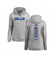 Football Women's Buffalo Bills #81 Tyler Kroft Ash Backer Pullover Hoodie