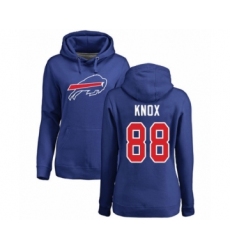 Football Women's Buffalo Bills #88 Dawson Knox Royal Blue Name & Number Logo Pullover Hoodie