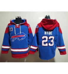 Men's Buffalo Bills #23 Micah Hyde Blue Ageless Must Have Lace Up Pullover Hoodie