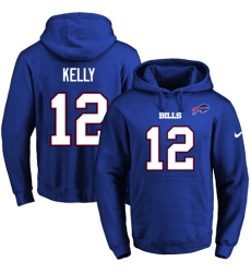 NFL Men's Nike Buffalo Bills #12 Jim Kelly Royal Blue Name & Number Pullover Hoodie