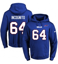 NFL Men's Nike Buffalo Bills #64 Richie Incognito Royal Blue Name & Number Pullover Hoodie