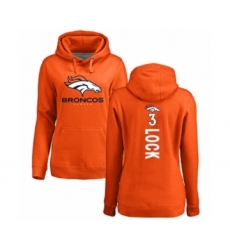 Football Women's Denver Broncos #3 Drew Lock Orange Backer Pullover Hoodie