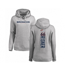 Football Women's Denver Broncos #66 Dalton Risner Ash Backer Pullover Hoodie