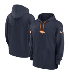 Men's Denver Broncos Navy Performance Pullover Hoodie