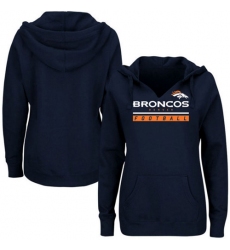 NFL Denver Broncos Majestic Women's Self Determination Pullover Hoodie - Navy