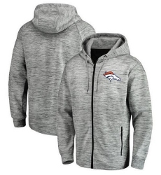 NFL Denver Broncos Pro Line by Fanatics Branded Space Dye Performance Full-Zip Hoodie - Heathered Gray