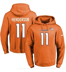 NFL Men's Nike Denver Broncos #11 Carlos Henderson Orange Name & Number Pullover Hoodie