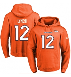 NFL Men's Nike Denver Broncos #12 Paxton Lynch Orange Name & Number Pullover Hoodie