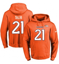 NFL Men's Nike Denver Broncos #21 Aqib Talib Orange Name & Number Pullover Hoodie