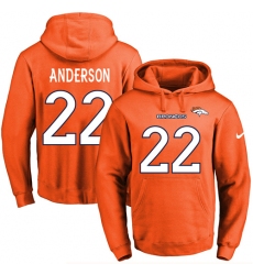 NFL Men's Nike Denver Broncos #22 C.J. Anderson Orange Name & Number Pullover Hoodie