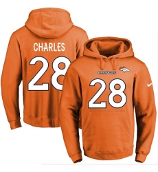 NFL Men's Nike Denver Broncos #28 Jamaal Charles Orange Name & Number Pullover Hoodie