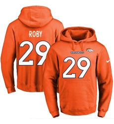 NFL Men's Nike Denver Broncos #29 Bradley Roby Orange Name & Number Pullover Hoodie