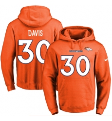 NFL Men's Nike Denver Broncos #30 Terrell Davis Orange Name & Number Pullover Hoodie