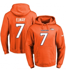 NFL Men's Nike Denver Broncos #7 John Elway Orange Name & Number Pullover Hoodie