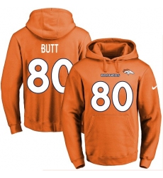 NFL Men's Nike Denver Broncos #80 Jake Butt Orange Name & Number Pullover Hoodie