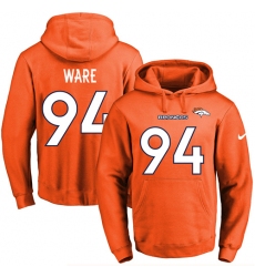 NFL Men's Nike Denver Broncos #94 DeMarcus Ware Orange Name & Number Pullover Hoodie